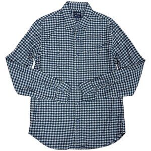 J.‎ CREW Men's EUC Flannel Button Down Shirt Navy Gingham | Size M